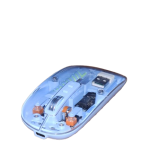 Sky Blue-Transparent Wireless USB + Bluetooth Rechargeable Mouse