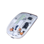 White-Transparent Wireless USB + Bluetooth Rechargeable Mouse