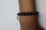 Black Marble Beads Adjustable Bracelet - Image 4