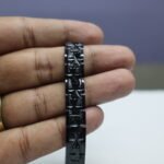 Black Stainless Steel Engraved Bracelet – Premium Pattern Design