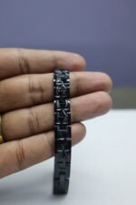 Black Stainless Steel Engraved Bracelet – Premium Pattern Design