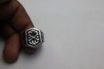 Vintage Hexagon Engraved Men’s Ring - Image 3