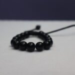 Black Marble Beads Adjustable Bracelet