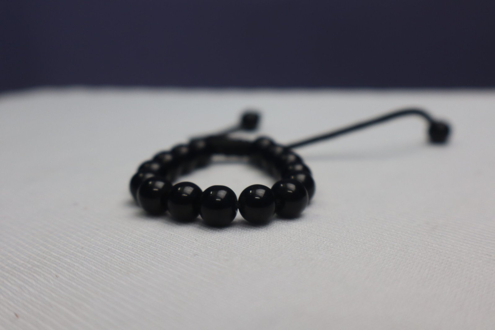 IMG_2851 Black Marble Beads Adjustable Bracelet - Image 1
