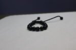 Black Marble Beads Adjustable Bracelet - Image 2