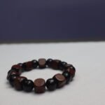 Wood & Marble Beads Bracelet – Dual Tone Design