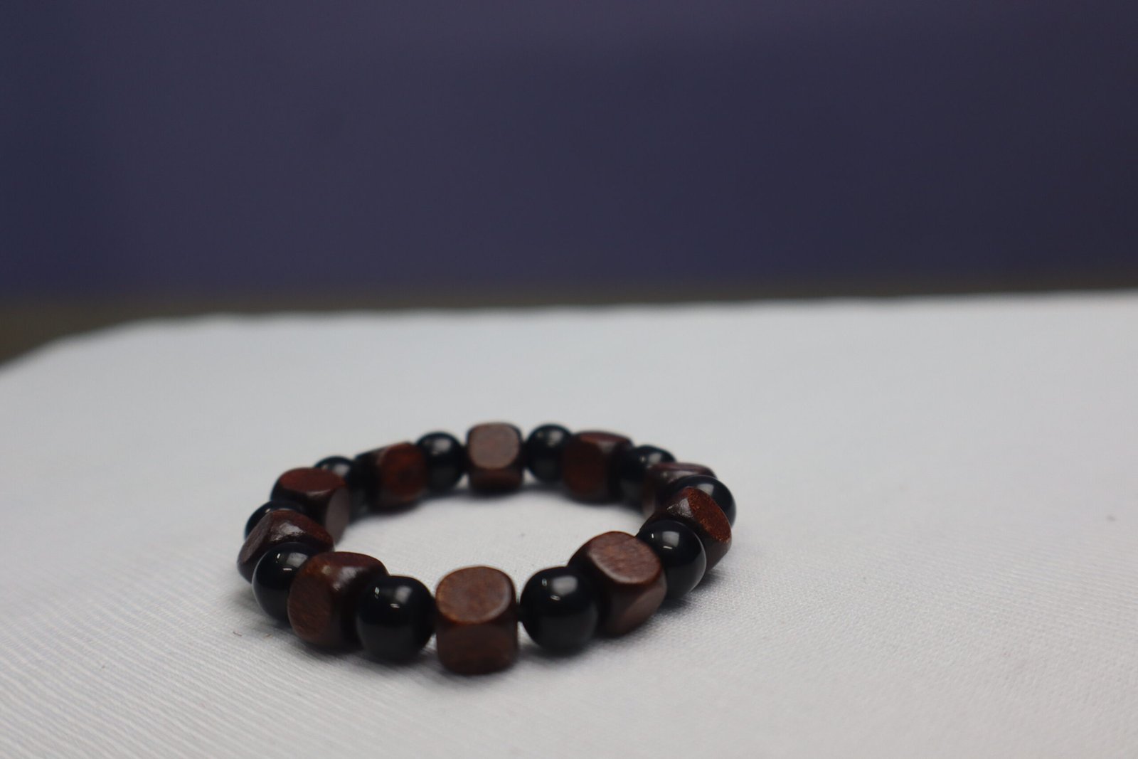 IMG_2854 Wood & Marble Beads Bracelet – Dual Tone Design - Image 1